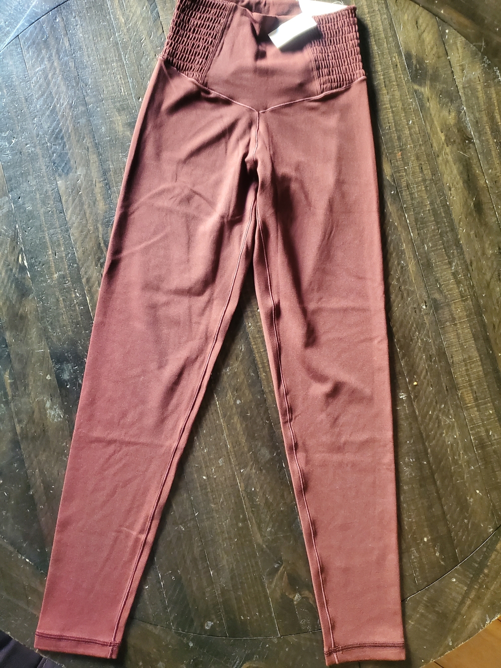 aerie High-Rise Ribbed Waist Leggings - Wine Color